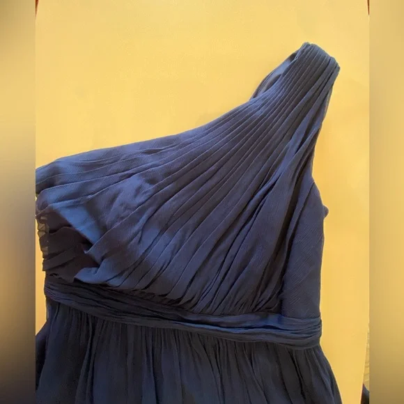 J. Crew Silk Navy Blue One Shoulder dress size 6 - Picture 3 of 6